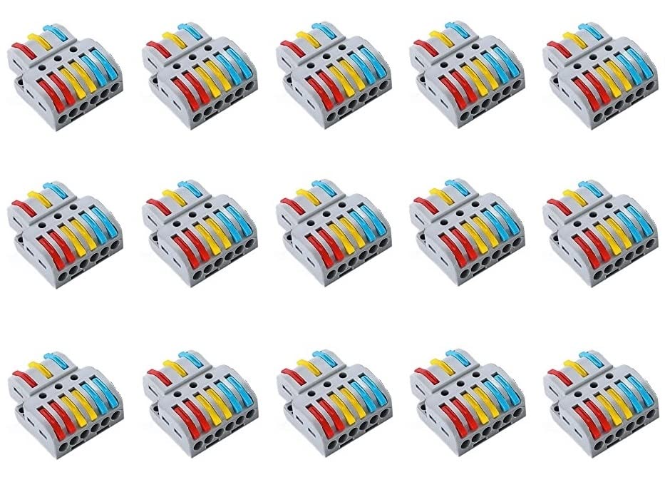 Besillia 15PCS Lever Wire Nut Connectors, Circuit Inline Splices,Quick Wiring Cable Connector Push-in Conductor Terminal Block-image-7