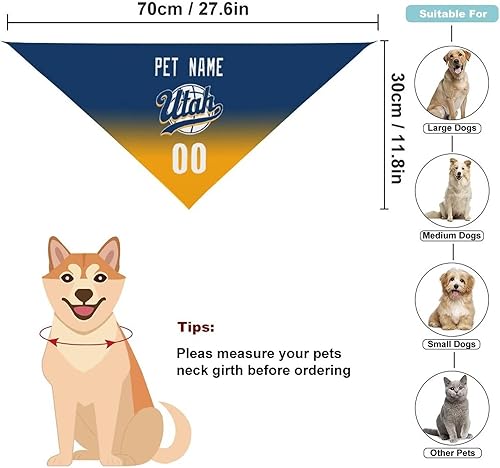 Miniatura 41 de Bandana personalizada para perro de baloncesto para perro, bufanda para mascotas, color del equipo con nombre y número de nombre, regalos