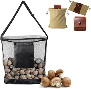 Mushroom Foraging Bag, Set of 2 Mushroom Collecting Tools kit includes 1pc Collapsible Bag, and 1pc Morel Foraging kit, Bushcraft Belt Tool kit for outdoor Picking.(Black, Green)
