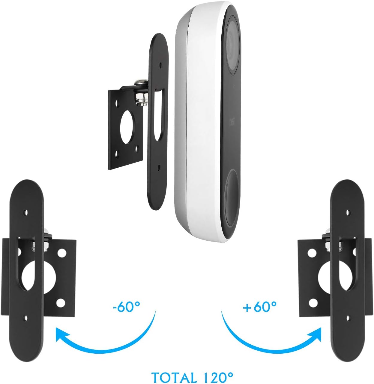 POPMAS Horizontal Adjustable Mount for Google Nest Doorbell (Wired) Left 60 to Right 60 Degree Angle Adapter Bracket
