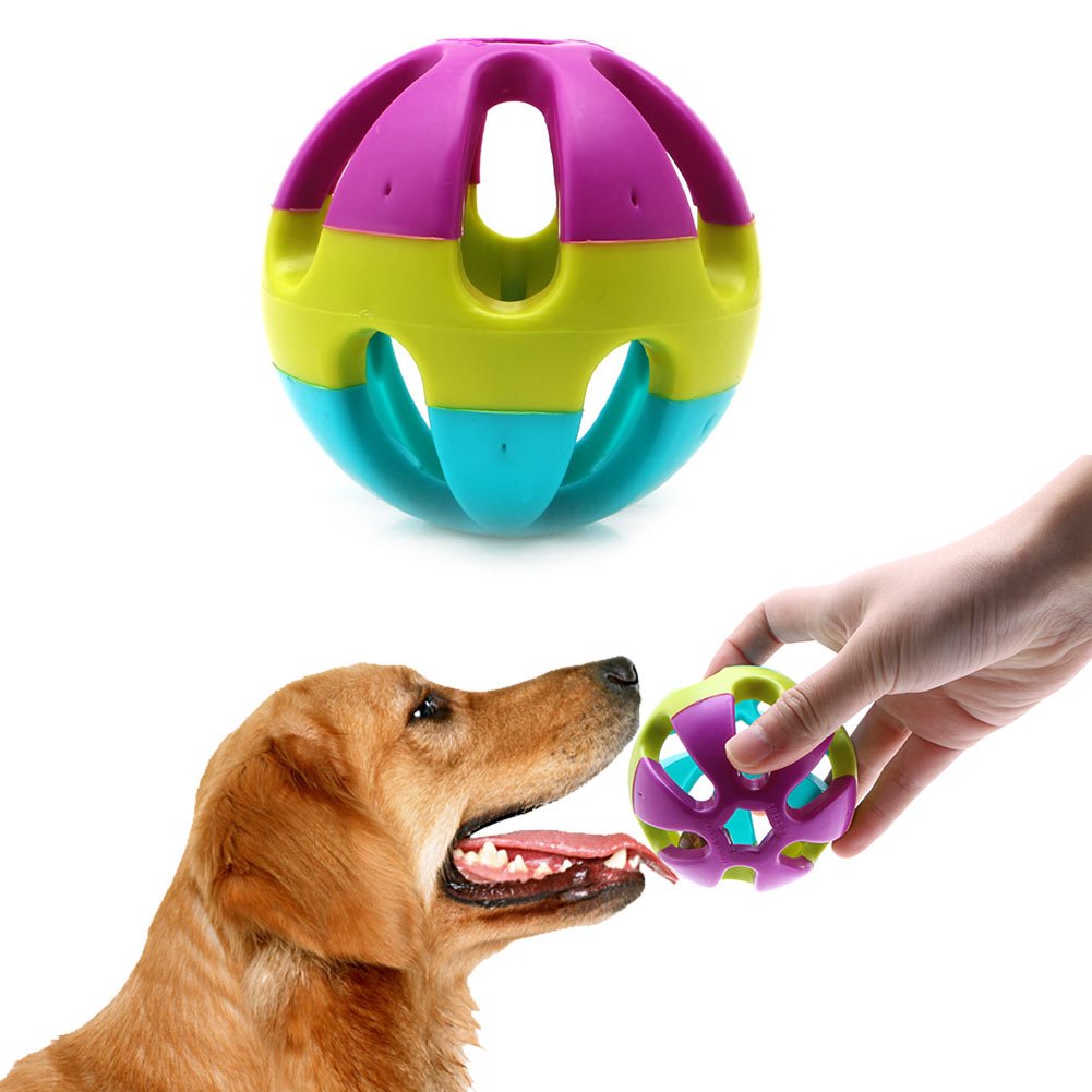 Simplelife 7cm Pet Cat Dog Puppy Jingle Bell Ring Ball Round Roll Fetch Play Chewing Toy Color Randomly, Random Color - Image 2