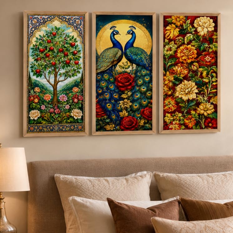 Vintage Botanical Wall Art Set - 3 Paintings -1 Vintage Botanical Wall Art Set - 3 Paintings -1