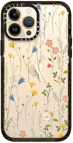 Vista 5 de Funda CASETiFY Impact para iPhone 13 Pro Max [Protección contra caídas desde 6.6 pies] - Patrón floral de ensueño - Negro transparente