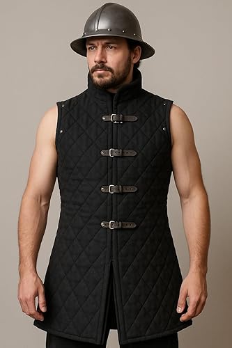 Miniatura 6 de THE MEDIEVALS Gambeson Abrigo acolchado grueso Aketon Chaqueta Armadura Tela de algodón