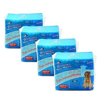 SENYEPETS Disposable Male Wraps Dog Diapers,12Pcs (48 Count-M)
