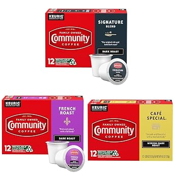 Community Coffee Dark Roast Coffee Pods Variety Pack, 36 Count, Dark Roast, Compatible with Keurig 2.0 K-cup Brewers 12 Count, Pack of 3