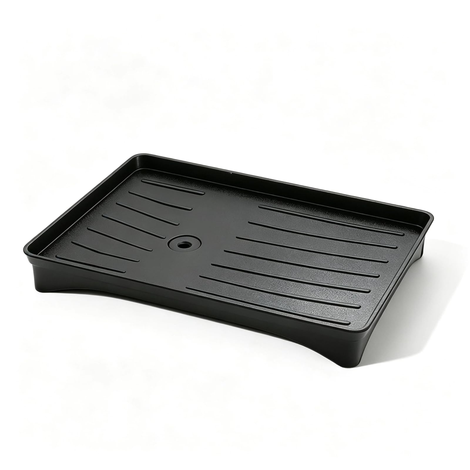 Mfwamcafk Black Kitchen Dish Rack Drip Tray, Drainage Pan With Spout