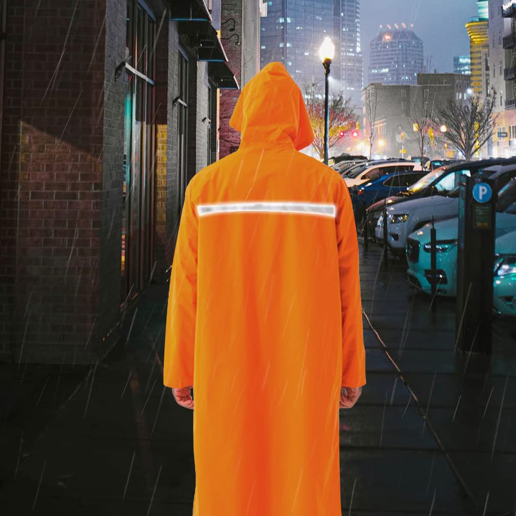 Pahajim Poncho Pluie Imperméable, Unisexe Long Réutilisable Veste, Cape de Pluie Reflechissant Résistant Aux Emergency Poncho Respirant avec Capuche en Plein Air Camping Randonnée Cyclisme Moto