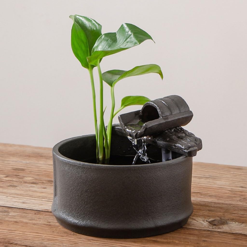 ULTRAWAVE Small Fountain Creative Ceramic Desktop Fountain Ornaments Circulating Water Desktop Ornaments Living Room Decorations Tabletop Fountains Indoor Fountain