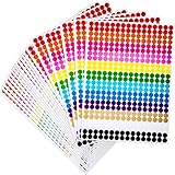 Boao Colored Round Dot Stickers Circle Dot Labels, Neon Colors Labels (7680 Pieces, 10 mm)