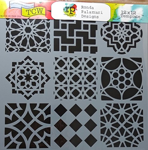 3 Crafters Workshop Large Mixed Media Stencils Set | For Arts, Card Making, Journaling, Scrapbooking | 12 Inch X 12 Inch Templates | To Make Mandala, Mexican Tile, Flower Designs And More #TOP3