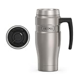 THERMOS Stainless King Vacuum-Insulated Travel Mug&comma; 16 Ounce&comma; Matte Stainless Steel