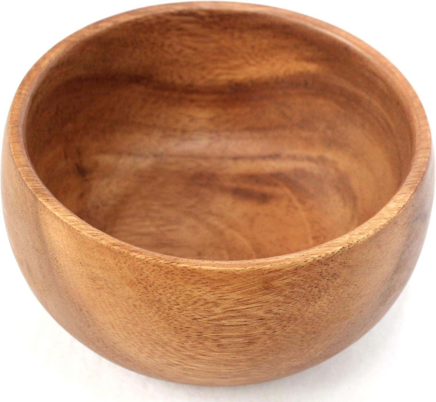 Drewniana misa akacja okrągła miska do serwowania owoców lub sałatek, taca, do kuchni, jadalni, owoców, deserów, przekąsek, 30 cm