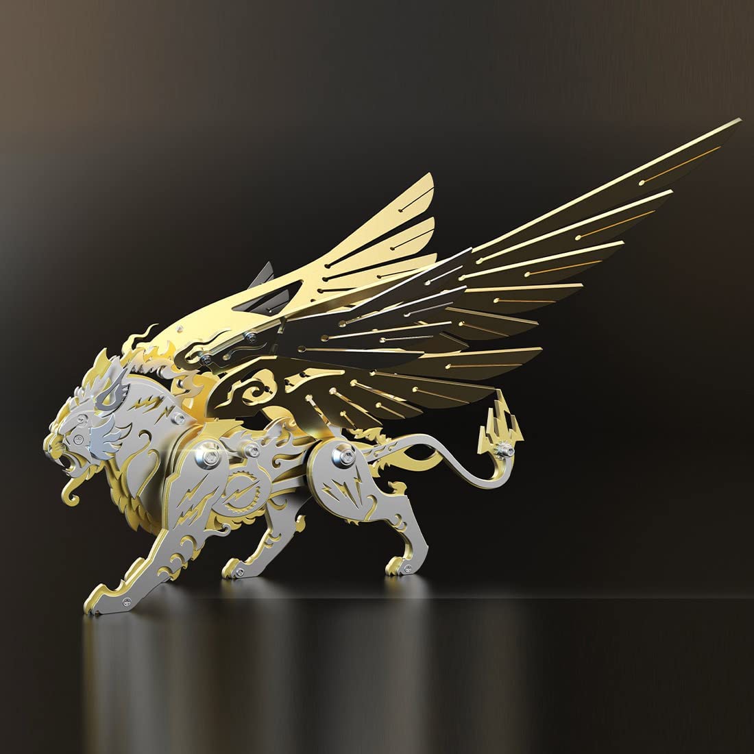 Metalkitor Metalowe puzzle 3D, latający tygrys ze skrzydłami, zestaw modeli - mechaniczna metalowa układanka, DIY, zabawka, ozdoba, rzemiosło montażowe, łamigłówka - idealna dla dzieci i dorosłych