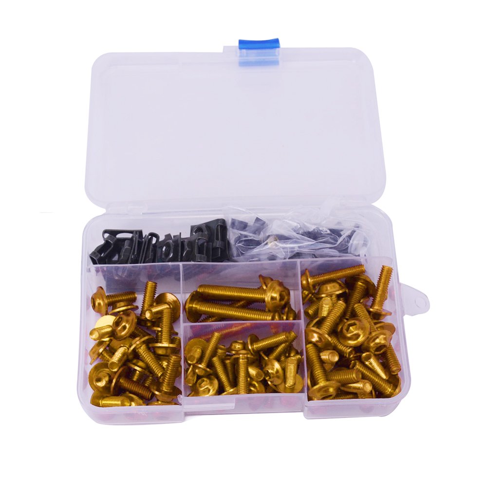 Kit completo di bulloni, viti, dadi e clip di fissaggio universali per carrozzeria per il parabrezza delle moto in alluminio billet lavorato a macchina a controllo numerico