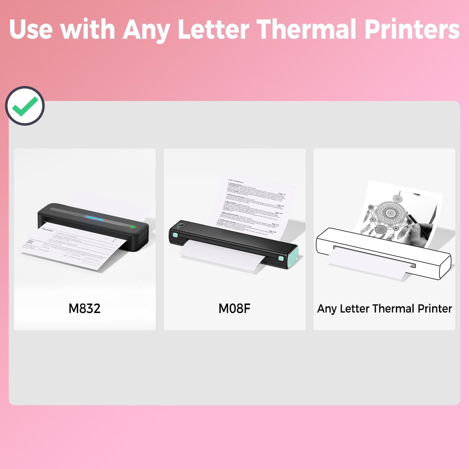 Compatibilità della carta termica Odaro con M832, M08F e altre stampanti termiche per lettere