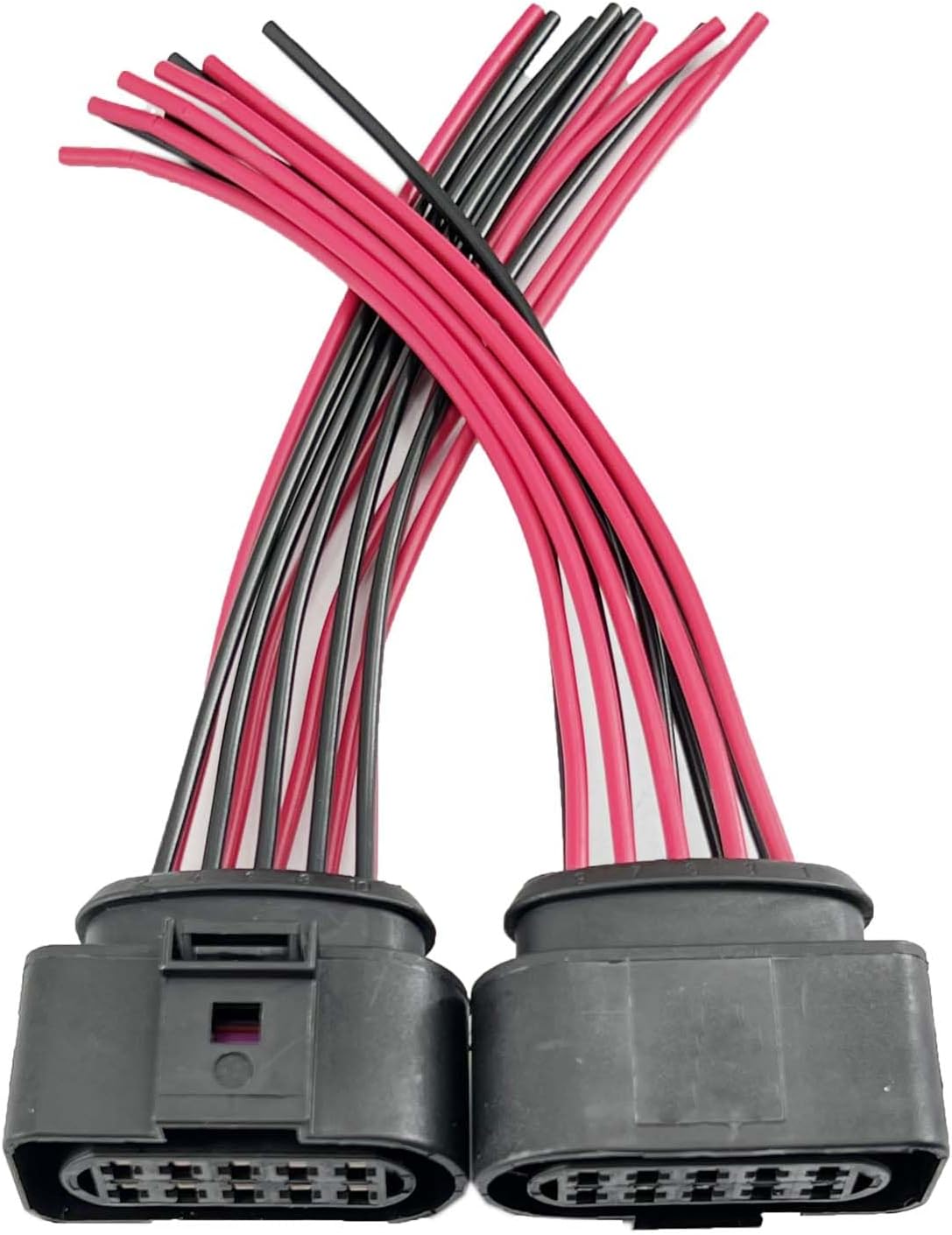 2Pack Headlight Wiring Pigtail Connector Plug Cable 10pin 1J0973735 Compatible with A3 A4/S4 A5/S5 A6/S6 A8 Q3/Q5/Q7/TT Bettle Golf Passat