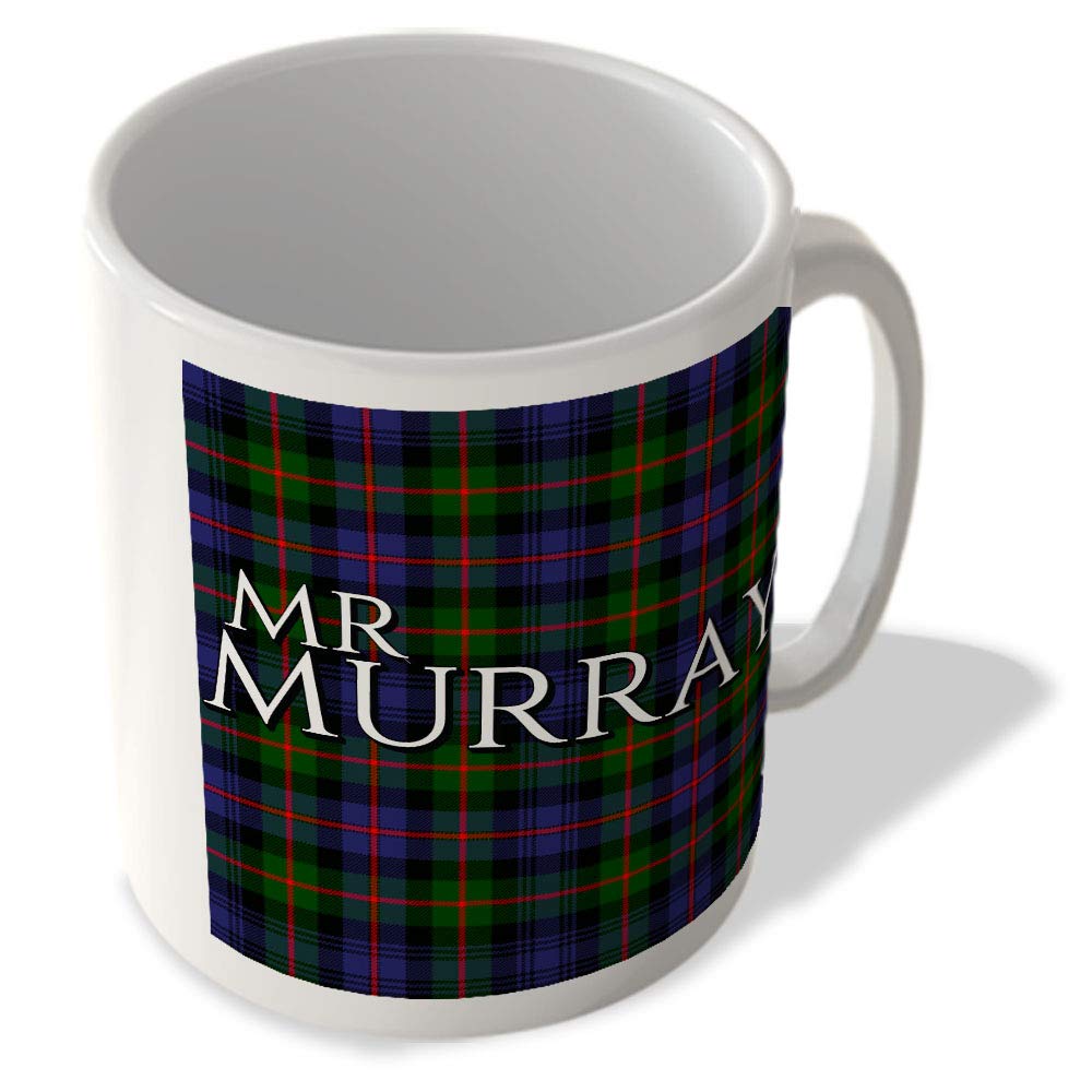 Mcmug White - Mr Murray - Murray Of Atholl Tartan - (Full Background) - Scottish Mug, Ceramic, 11Fl.oz.