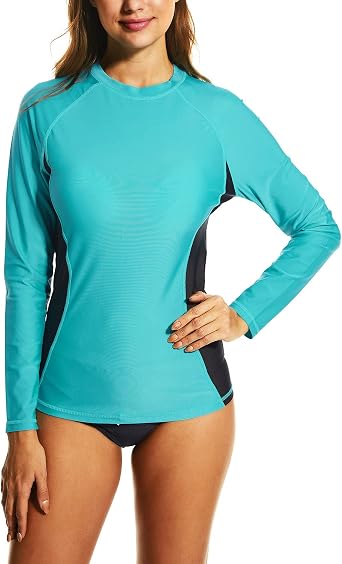 HODOSPORTS Womens Swim Shirts UPF 50+ Rash Guard Long Sleeve Swimsuit Tops Quick Dry UV Sun Protection