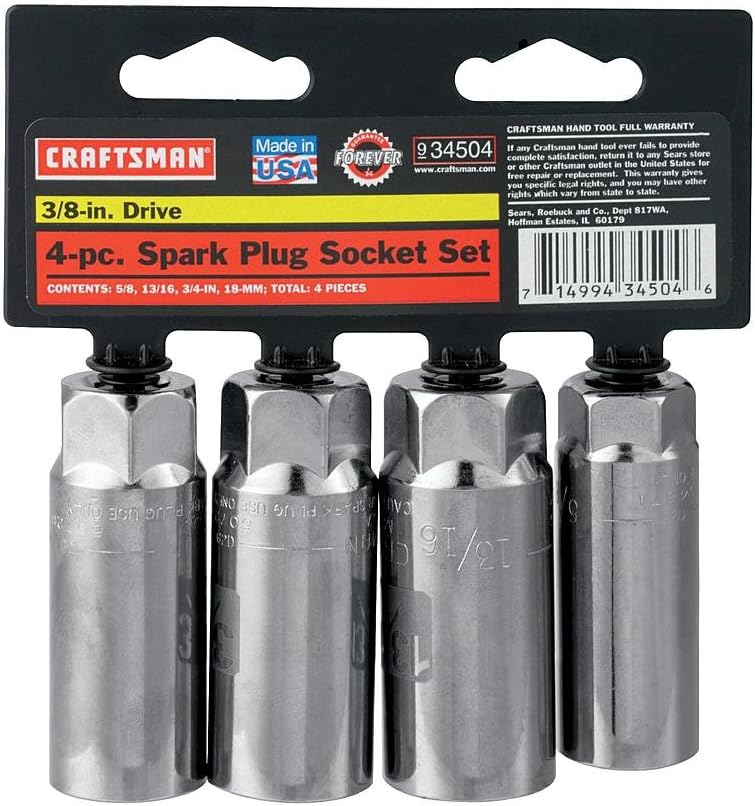 Craftsman 3/8" Drive 4 Piece Spark Plug Socket Set, 9-34504