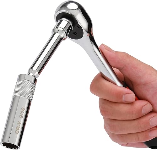 Miniatura 6 de EMENTOL Juego de 3 llaves de bujía magnéticas de 38 pulgadas, 12 puntos, CR-V, enchufes de extensión, incluye enchufes de 916 pulgadas, 58 pulgadas,