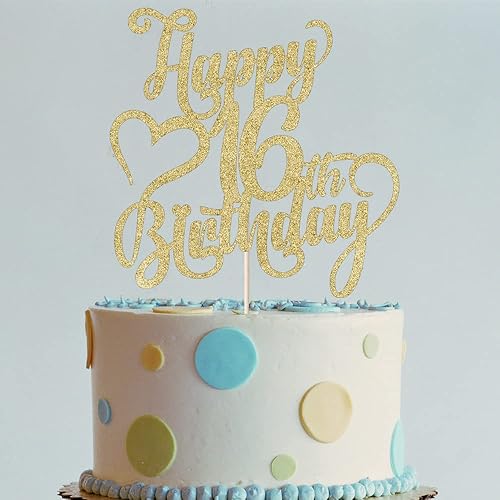 Miniatura 288 de Decoración para tarta de cumpleaños número 15 con purpurina dorada – 15 aniversario/cumpleaños – Hello 15, Cheers to 15 años, 15 & Fabulous Cake