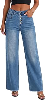 Wide Leg Jeans for Women High Waisted Denim Pants with Pockets | Baggy Fit,Trendy Casual Style,Denim Wash,Denim Trousers