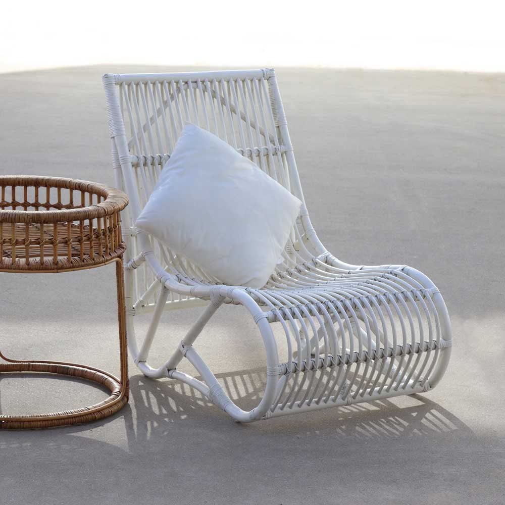 CHILLVERT - SILLON TUMBONA PARMA RATTAN NATURAL - COLOR BLANCO (61x94x85 CM) Cura della persona e salute