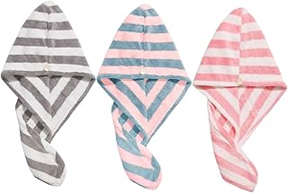 Beavorty 3 Peças De Microfibra Toalhas De Banho De Microfibra Para Cabelo Toalha De Secagem Rápida Toalha De Cabelo De Secagem Rápida Turbante De Cabelo De Secagem Rápida Toalha De Cabelo