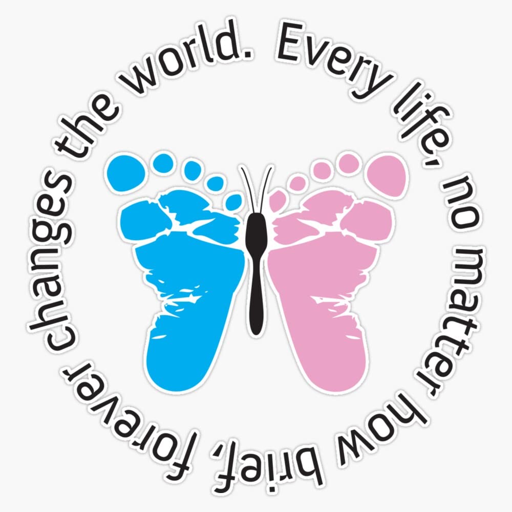 Infant Loss Awareness - Butterfly Sticker Vinyl Bumper Sticker 6 Mil Thick - Size 5"