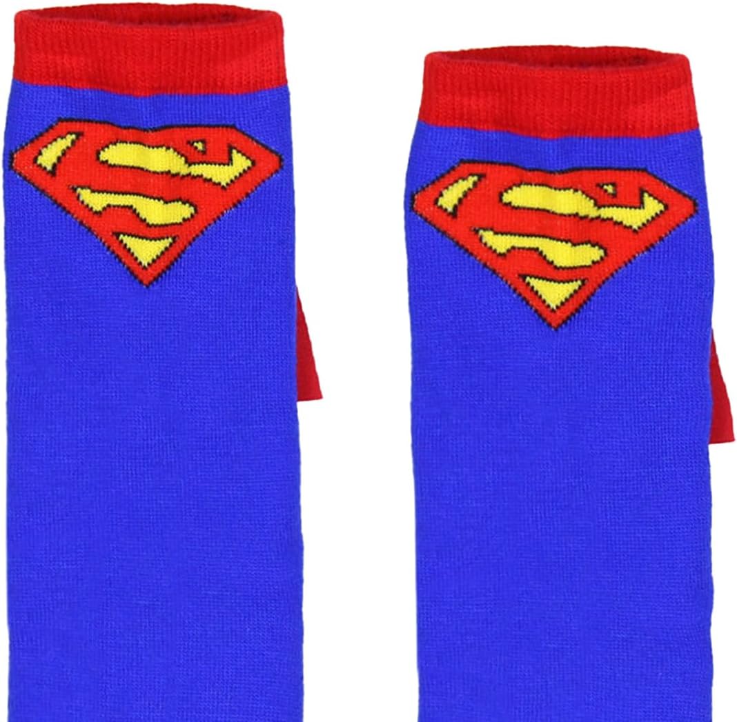 Superhero DC Comics Batman Superman The Flash Youth Boys Caped Crew Socks