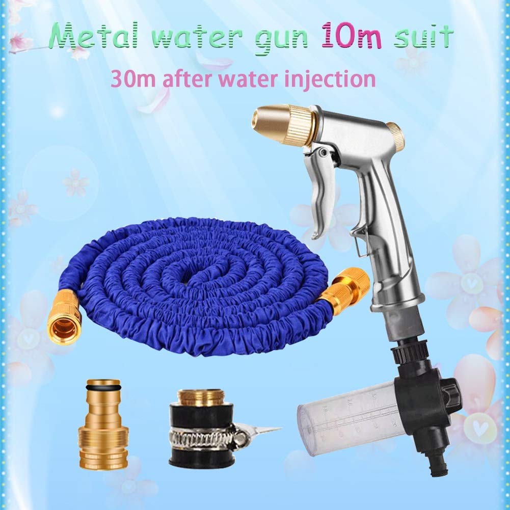 Tubo da giardino espandibile, Raccordi per tubo da tasca, a prova di perdite, pistola a spruzzo per tubo da giardino, pistola a spruzzo, set da 10 m