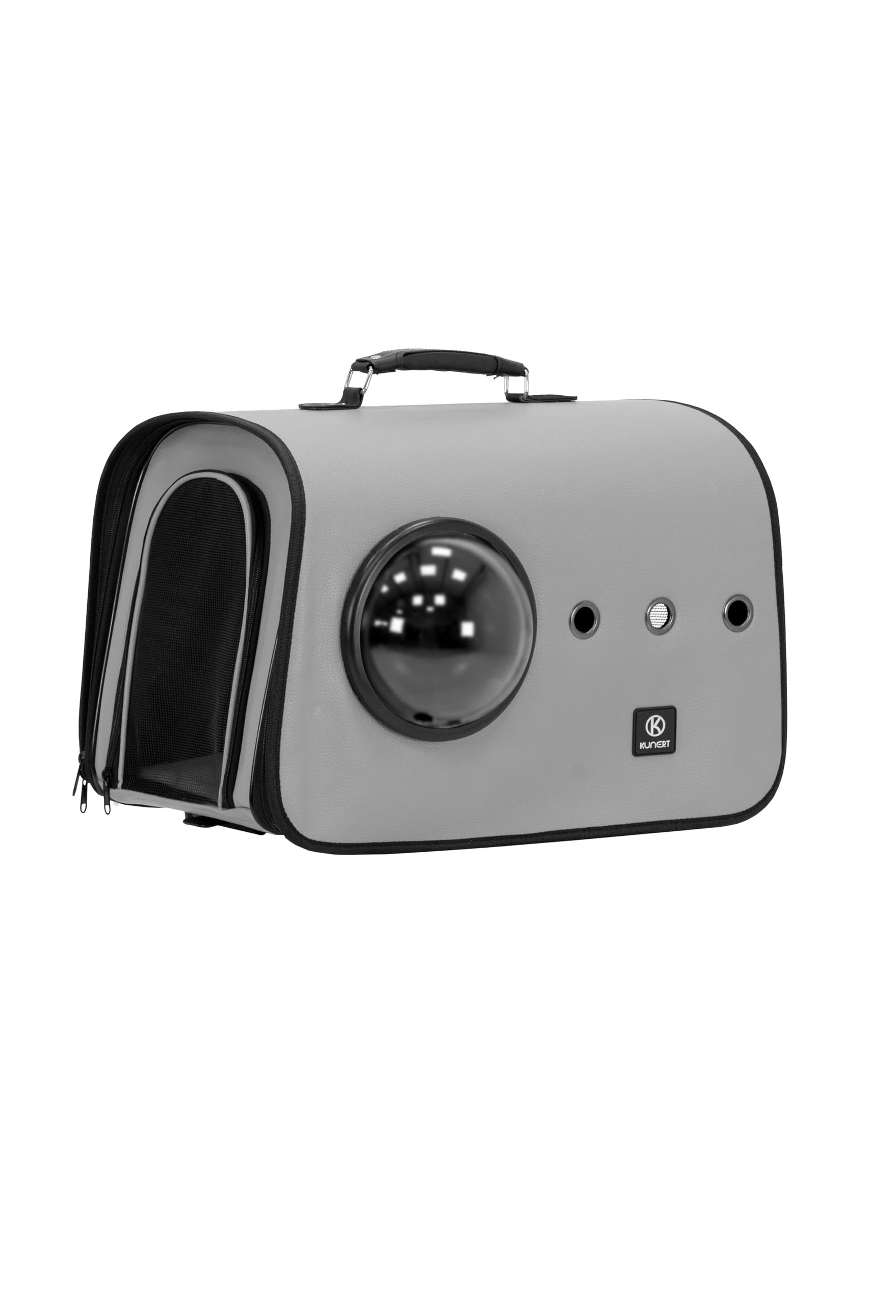 Muxi Carrito para perros y gatos 2 en 1 de lujo plegable con transportín extraíble ruedas delanteras 360° con amortiguación estructura plegable para animales pequeños y medianos (Gris)