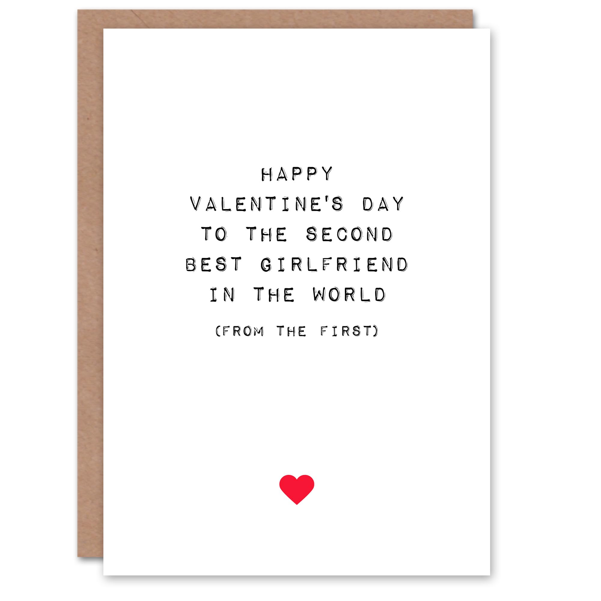 Artery8 Valentines Day Greeting Card Fun Funny Humour Second Best Girlfriend Lesbian For Her Wife Partner