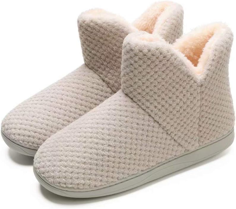 Junshide Women's Cozy Bootie Slippers Fuzzy Outdoor Indoor House Slippers