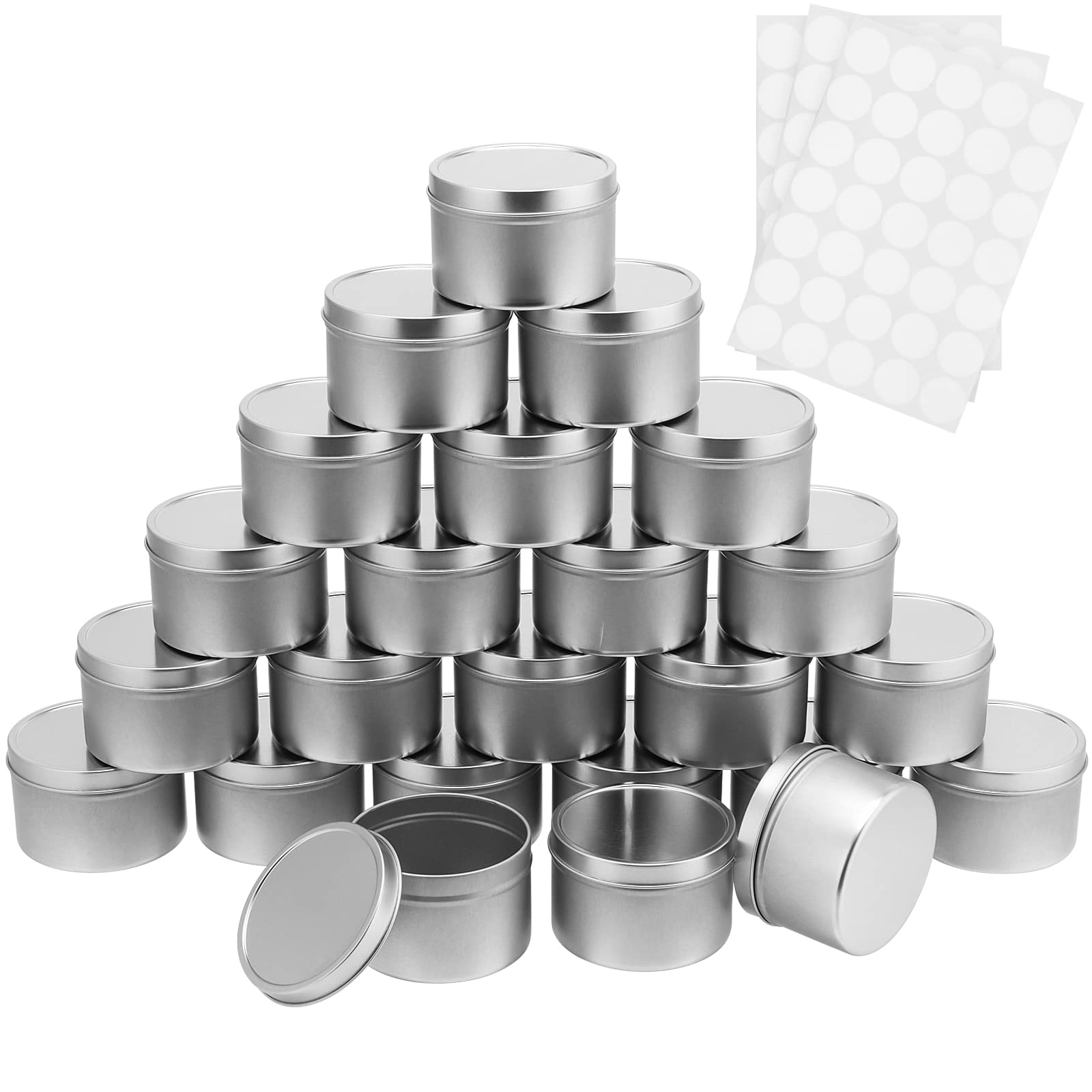 TOFU Kaarsblikken 24 stuks, 8 oz kaarsen maken potten, lege