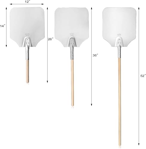 Miniatura 4 de New Star Foodservice 50165 Pala para Pizza de Aluminio, Mango de Madera, Hoja de 12 x 14 pulgadas, 36 pulgadas en total
