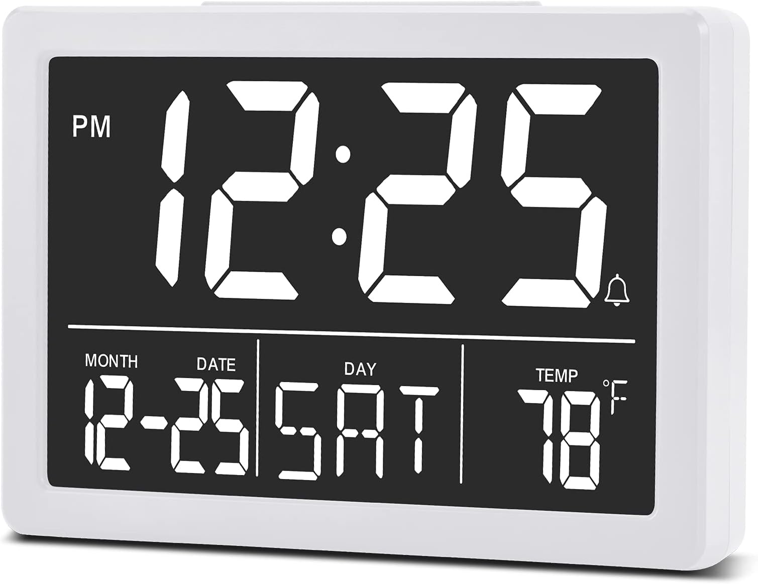 SZELAM Digital Alarm Clock - 5.5" Large LED Display, 6 Brightness Levels, Adjustable Volume, Date and Temperature Display for Bedside, Desk, Bedroom