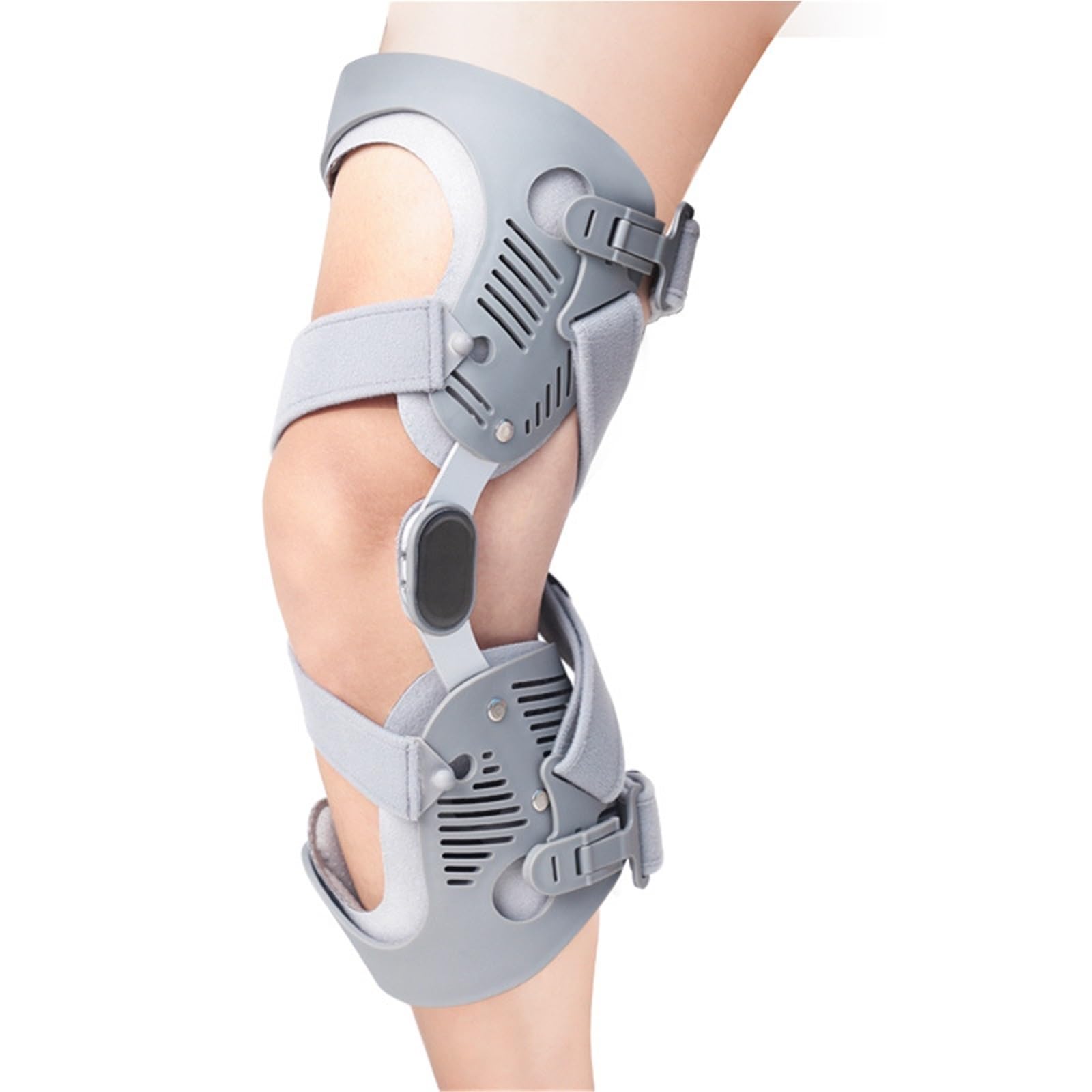 Rodillera Estabilizadora con Bisagras Soporte Articular Ajustable para Deporte y Diario Transpirable Férula de Compresión con Correas Dobles Alivio y Estabilidad Menisco Ligamentos(Bien)