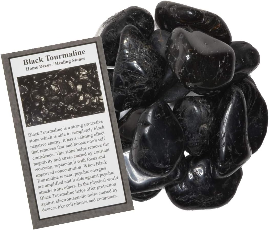 Hypnotic Gems Materials: 5 lbs Black Tourmaline Tumbled Stones - Grade 1 - Large - 1.25" to 1.75" Avg. - Bulk Natural Rocks Polished Gemstone Supplies for Wicca, Reiki, Energy Crystal Healing