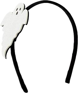 Wee Ones Girls Glitter Foam Halloween-themed Ghost Headband, Ghost, Large