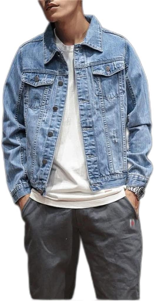Casual Joker Denim Jacket Men Spring Autumn Korean Version Size Loose Men's Overalls