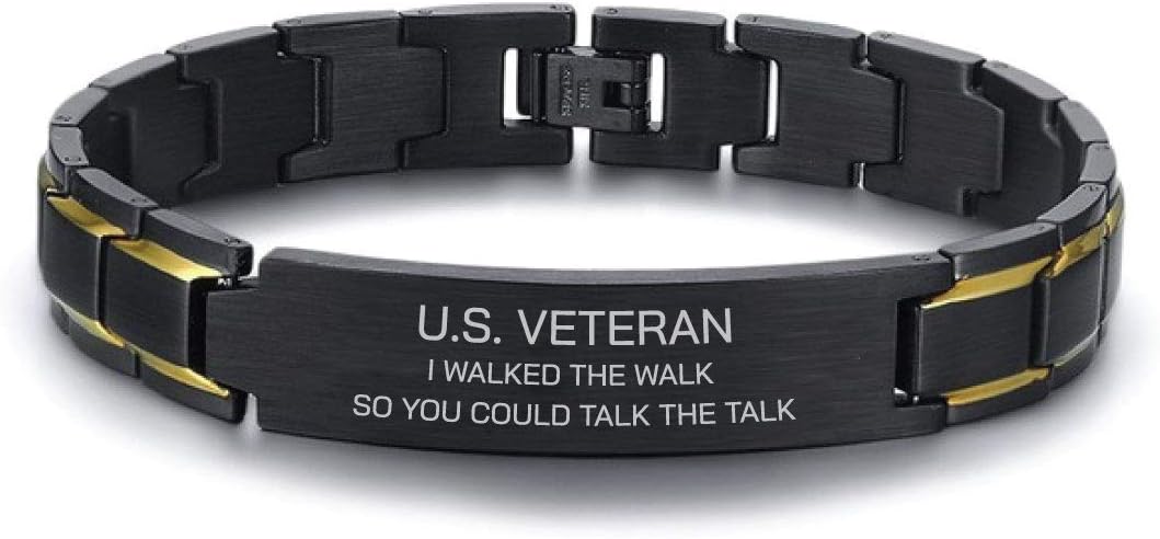 Veteran Bracelet - Military Gifts for Veterans - US Army Vet Apparel - I Walked the Walk So You Could Talk the Talk