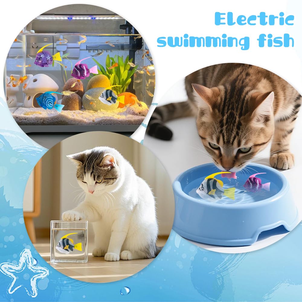 Mineup 4 Pezzi Pesci Robo Fish, Pesci Elettrici Luminosi, Riutilizzabile Pesce da bagno robot, Giocattolo Elettronico, Pesce Giocattolo Bambino Elettronica, Pesce Elettrico per Animali - 4