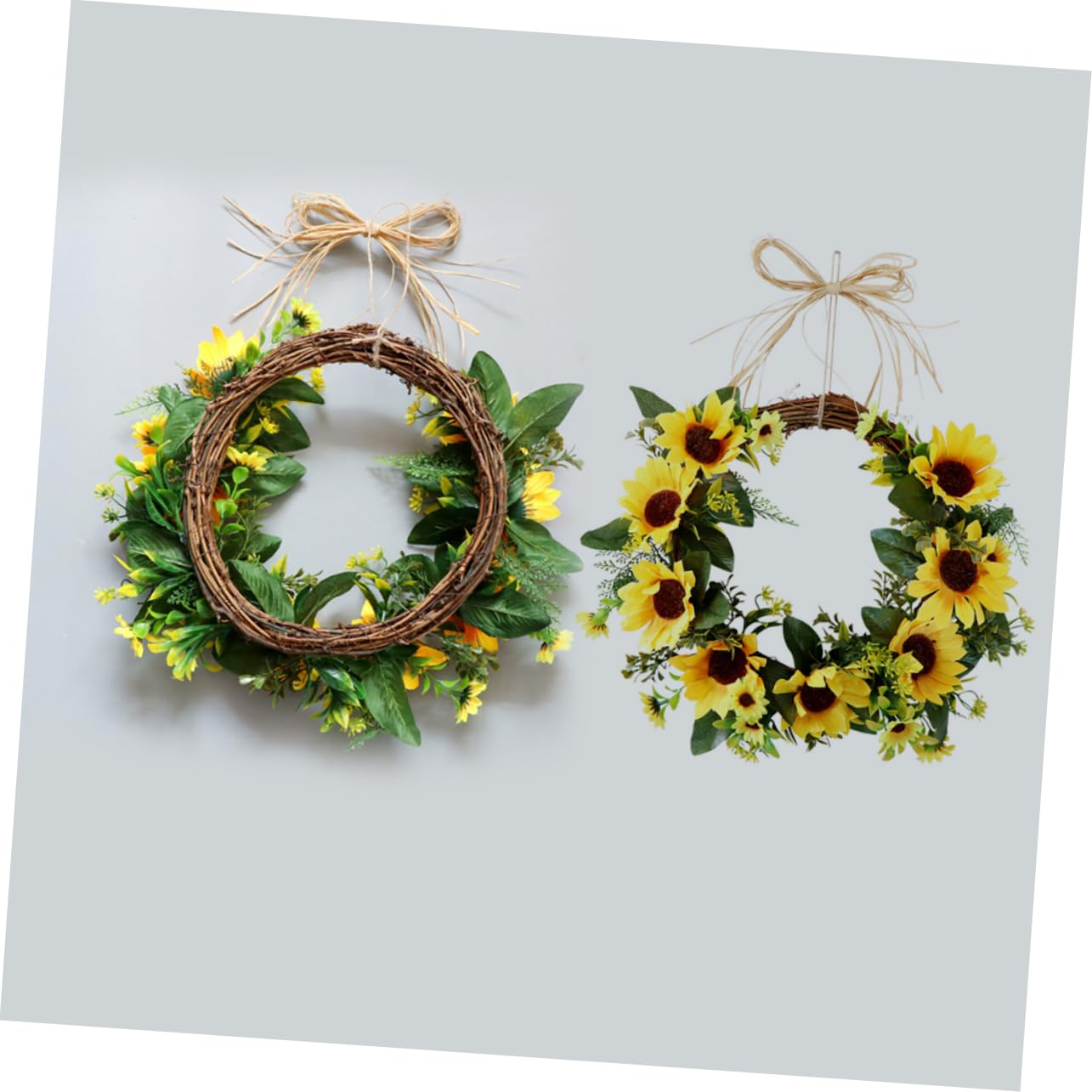 Alipis 2 Pz Simulazione Girasole Ghirlanda della Porta d'ingresso ghirlande Verdi per la Porta d'ingresso addobbi Matrimonio Ornamento vetrina Ghirlanda sospesa Artificiale Appeso al Muro