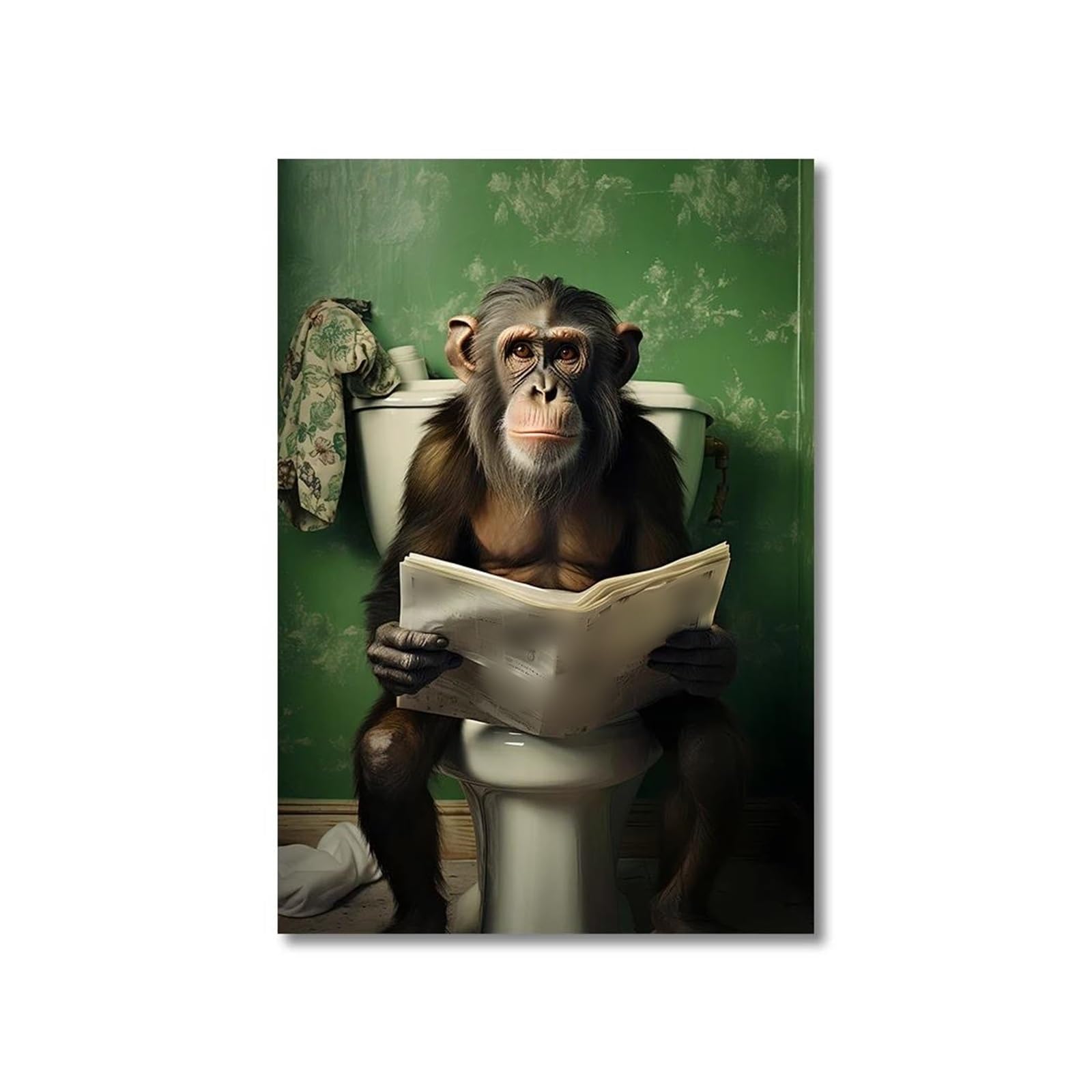 Peinture sur toile animaux drôles décoration murale WC haute définition