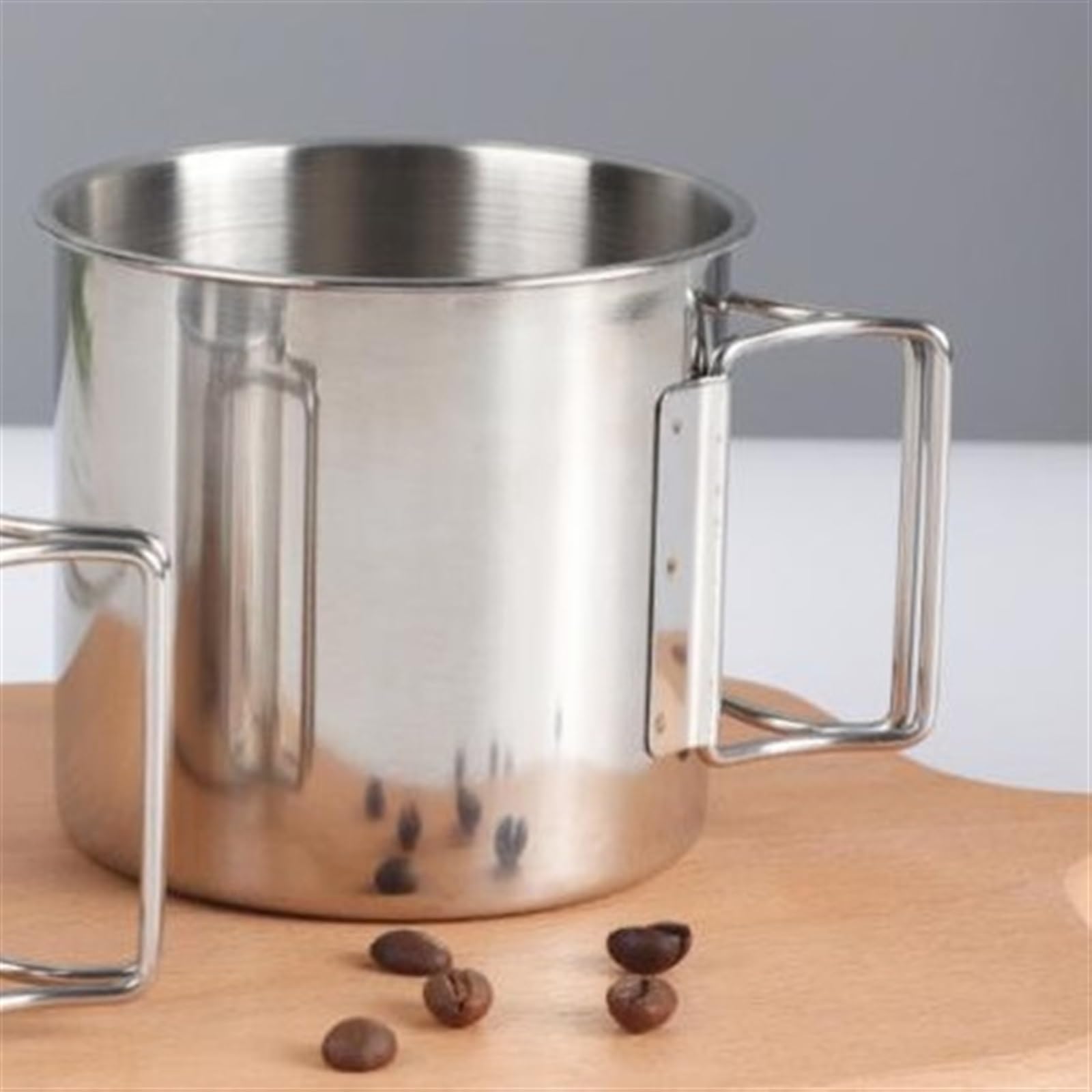 Wasserbecher Becher Faltbarer Griff Tragbare Reise Camping Tasse Milch Teetasse Kaffeetasse