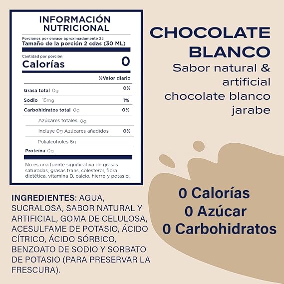 White Chocolate- Jordan's Skinny Syrups Sugar Free