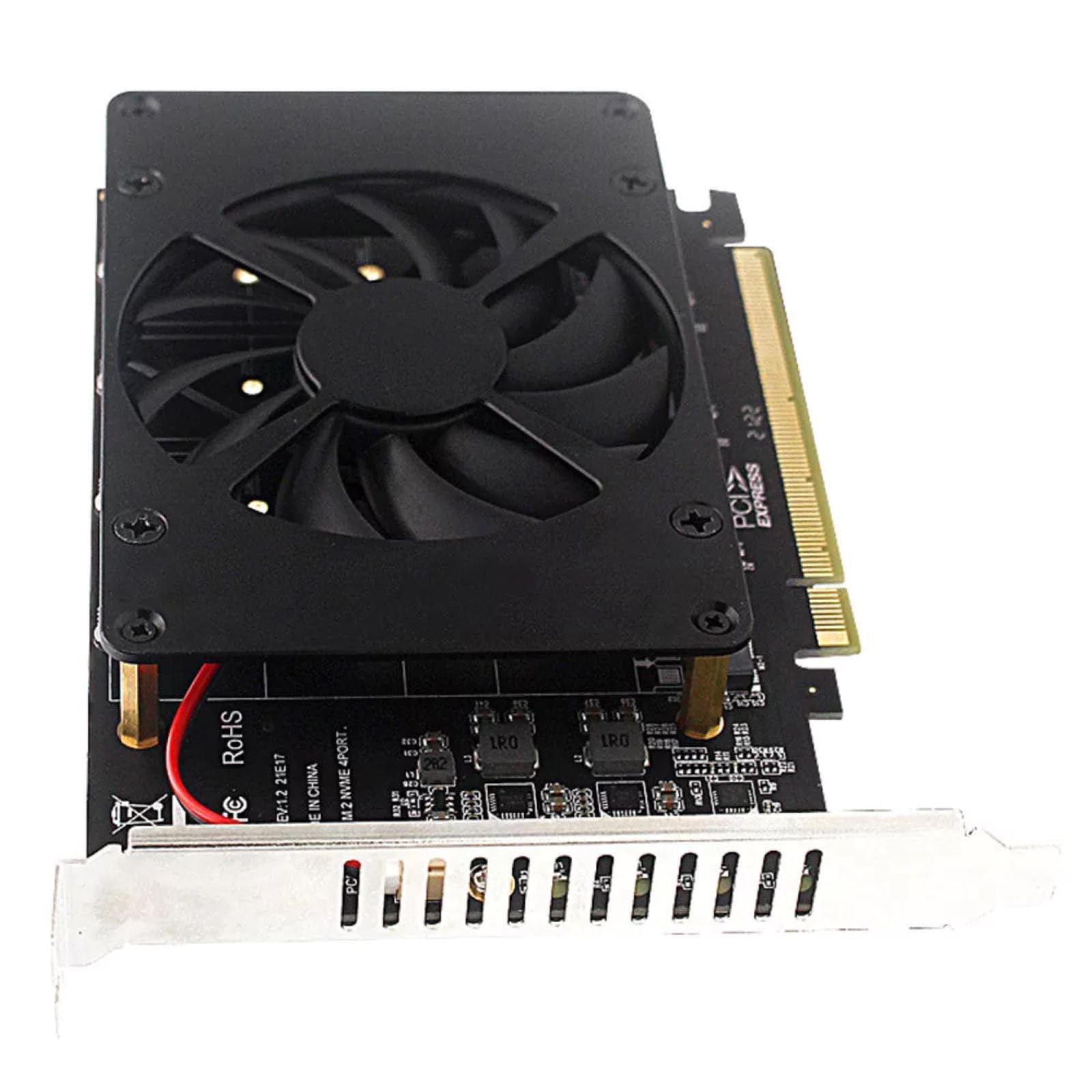 NVMe PCIe Adapter, PCIE X16 NVME M.2 MKEY SSD RAID Array Adapter Card Splitter Expansion Card