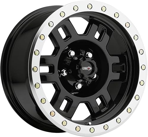 17X8.5 5X5.0 4.7BS MANX 398 LIP mecanizado negro brillante - Rueda de visión